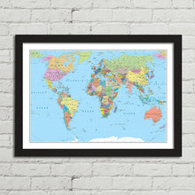 Load image into Gallery viewer, World Map Countries Capitals