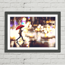 Load image into Gallery viewer, Young Woman Crossing the Street Umbrella