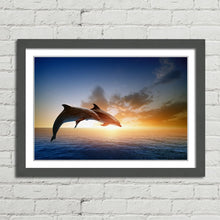 Load image into Gallery viewer, Dolphins Jumping in Ocean