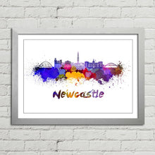 Load image into Gallery viewer, Newcastle Skyline in Watercolour Paint