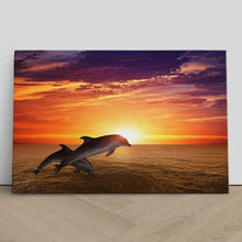 Load image into Gallery viewer, Dolphins Jumping at Sunset