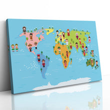 Load image into Gallery viewer, World Map Kids Preschool Nationalities