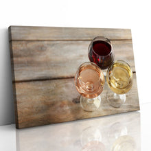 Load image into Gallery viewer, Glasses of White, Red, and Rose Wine