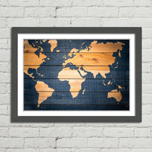 Load image into Gallery viewer, World Map Wood Effect Oceans