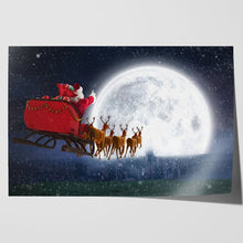 Load image into Gallery viewer, Santa Claus Moon Sleigh Reindeer Christmas