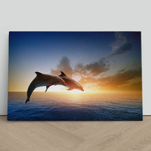 Load image into Gallery viewer, Dolphins Jumping in Ocean