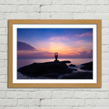 Load image into Gallery viewer, Girl Yoga on Beach Sunrise