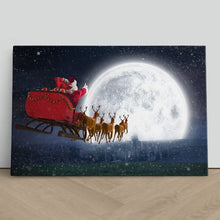 Load image into Gallery viewer, Santa Claus Moon Sleigh Reindeer Christmas