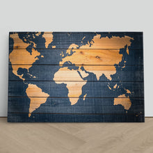Load image into Gallery viewer, World Map Wood Effect Oceans