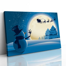 Load image into Gallery viewer, Snowman Waving to Santa Reindeer Christmas