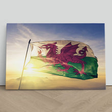 Load image into Gallery viewer, Wales Red Dragon National Flag Sunrise