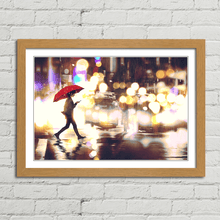 Load image into Gallery viewer, Young Woman Crossing the Street Umbrella