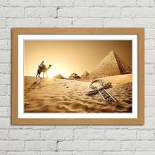 Load image into Gallery viewer, Pyramids, Ankh and Camel in Desert