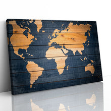 Load image into Gallery viewer, World Map Wood Effect Oceans