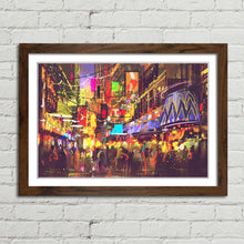 Load image into Gallery viewer, City Nightlife Oil Painting