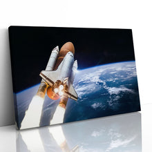 Load image into Gallery viewer, Space Shuttle in Outer Space with Earth
