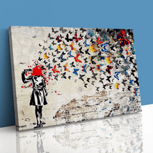 Load image into Gallery viewer, Butterfly Brains Banksy Girl