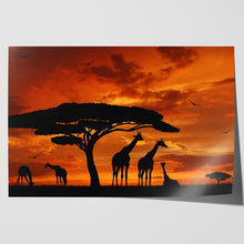 Load image into Gallery viewer, Giraffe Herd at Sunset