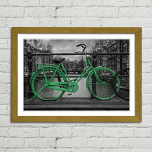 Load image into Gallery viewer, Green Bike on Bridge Amsterdam