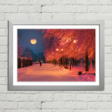 Load image into Gallery viewer, Park Evening Snow Winter Scene