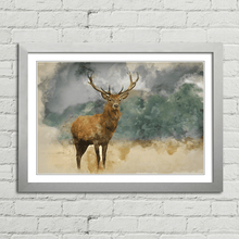 Load image into Gallery viewer, Red Deer Stag Watercolour Painting