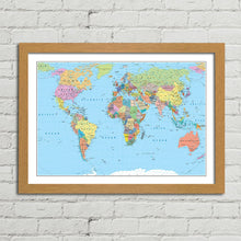 Load image into Gallery viewer, World Map Countries Capitals