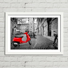 Load image into Gallery viewer, Red Scooter Bike in Rome