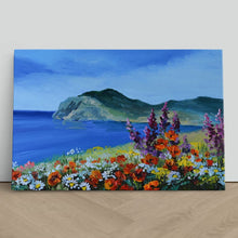 Load image into Gallery viewer, Mountain Sea Flowers Oil Painting