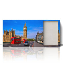 Load image into Gallery viewer, Red Bus and Black Taxi at Big Ben London
