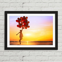Load image into Gallery viewer, Girl Jumping with Balloons