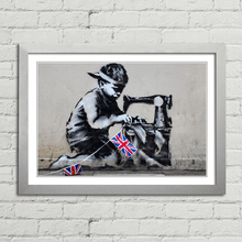 Load image into Gallery viewer, Boy Making Union Flags Banksy