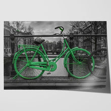 Load image into Gallery viewer, Green Bike on Bridge Amsterdam