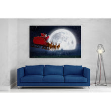 Load image into Gallery viewer, Santa Claus Moon Sleigh Reindeer Christmas