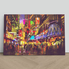 Load image into Gallery viewer, City Nightlife Oil Painting