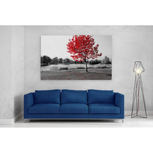 Load image into Gallery viewer, Red Tree Park Bench Lake Nature