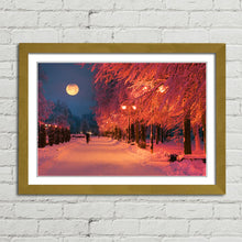 Load image into Gallery viewer, Park Evening Snow Winter Scene