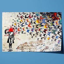 Load image into Gallery viewer, Butterfly Brains Banksy Girl