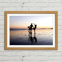 Load image into Gallery viewer, Children Playing on Beach Silhouette