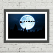 Load image into Gallery viewer, Santa Flying Night Sky Reindeer Christmas Eve