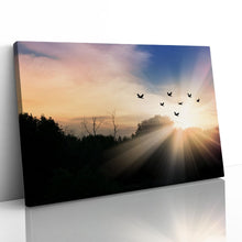 Load image into Gallery viewer, Flock of Birds in Mountain Landscape