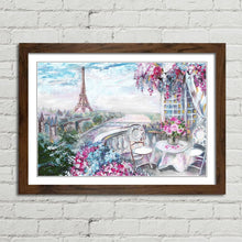 Load image into Gallery viewer, Paris Balcony Eiffel Tower Oil Painting