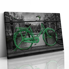 Load image into Gallery viewer, Green Bike on Bridge Amsterdam