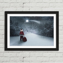 Load image into Gallery viewer, Santa with Sack Gifts Christmas Eve Snow