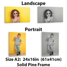 Load image into Gallery viewer, CANVAS PRINT YOUR PHOTO PERSONALISED PICTURE A0 A2 A3 FRAMED CUSTOM IMAGE PRINTS