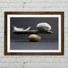 Load image into Gallery viewer, Feather Stone Balance Abstract Picture Canvas Framed Print Wall Art
