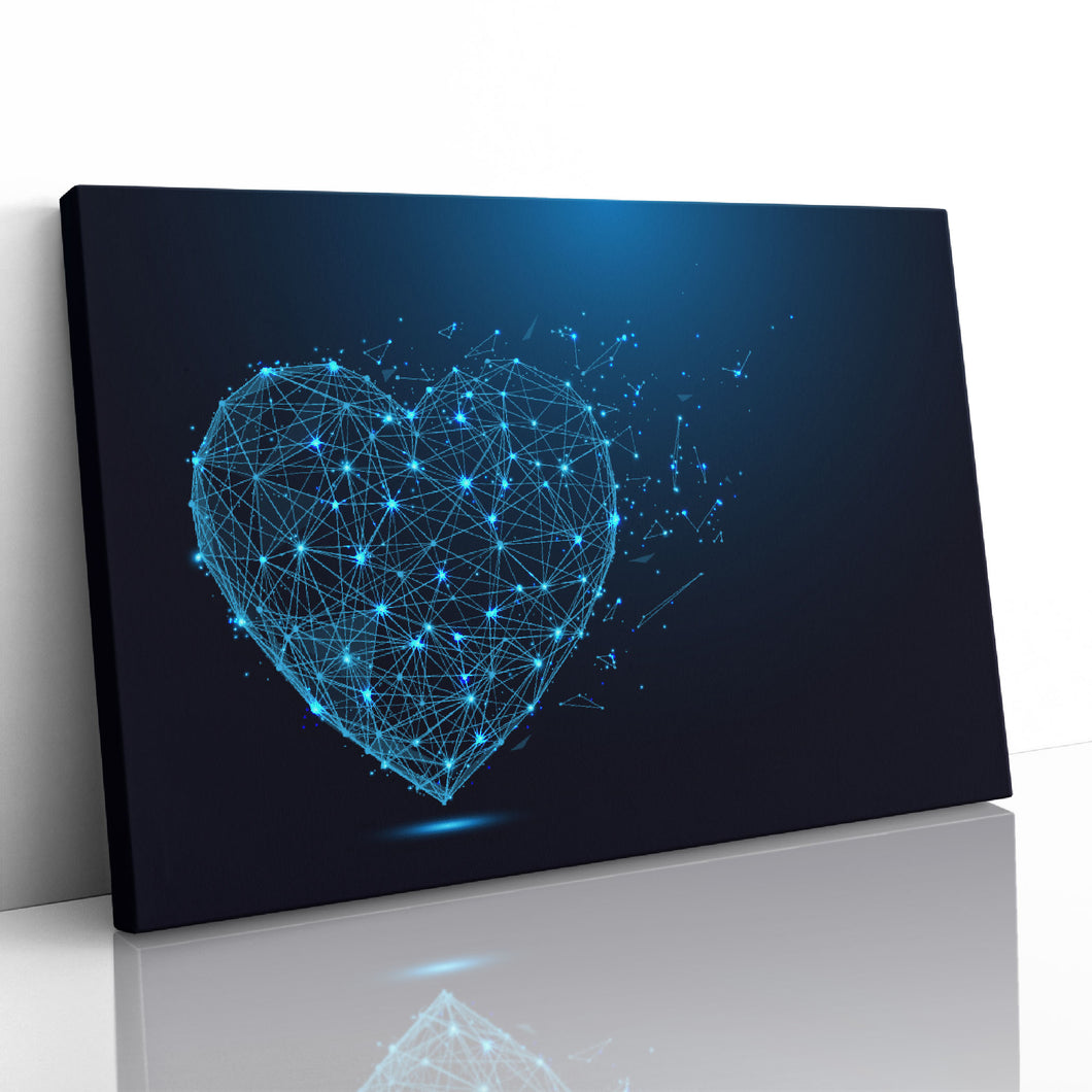 Abstract Love Heart Lines Lights Home Decor Framed Canvas Wall Art Picture Print