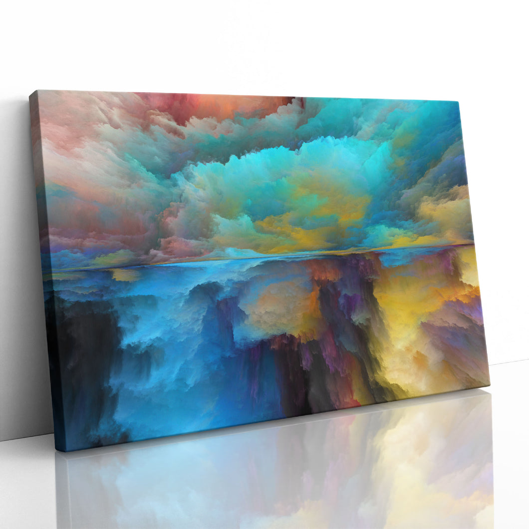 Advance of Abstract Landscape Picture Canvas Framed Print Wall Art