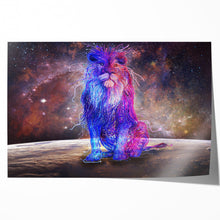 Load image into Gallery viewer, Abstract Coloured Lion Galaxy Picture Canvas Framed Print Wall Art Poster
