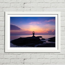 Load image into Gallery viewer, Girl Yoga on Beach Sunrise
