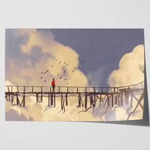 Load image into Gallery viewer, Man on Bridge with Birds Painting
